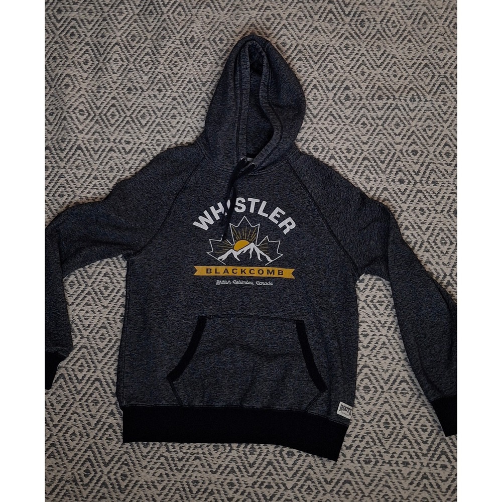 Roots Canada Whistler Blackcomb Hoodie Charcoal Grey Graphic Sweatshirt Small - Picture 7 of 14